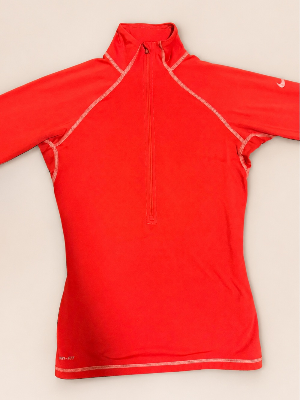 Nike Pro Dri-FIT Coral Red Quarter-Zip Athletic Top – Size Medium